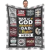 Stbyiz Christian Gifts for Men Blanket 60" X 50", Man of God/Religious/Pastor/God Father/Catholic/Bible/Baptism Gifts, Faith Based/Spiritual/Inspirational Presents for Him
