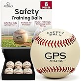 GPS Athletics Soft Practice Baseballs for Kids &ndash; Low Impact Safety Training Baseballs for Youth Baseball Practice &amp; Indoor Training, Durable Soft Baseballs with Raised Seams, 6 Pack
