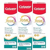 Colgate Total Enamel Strength Remineralizing Toothpaste, 3 Pack, 3 oz | Repairs and Strengthens Weak Enamel, Reduces Sensitivity, Whitens, Removes Plaque and Tartar, Fluoride, Peppermint Flavor