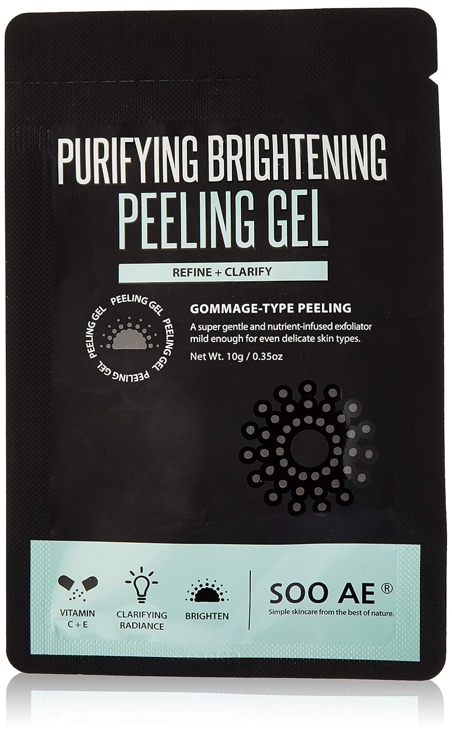 SOOAE Purifying Brightening Peeling Gel - 5 Pcs Eco-Cert natural cellulose Extra Gentle Exfoliate Dead Skin Remove Unclog Pores Sensitive Skin Restore Clarity & radiance Turnover Sooae Soo Ae Korea