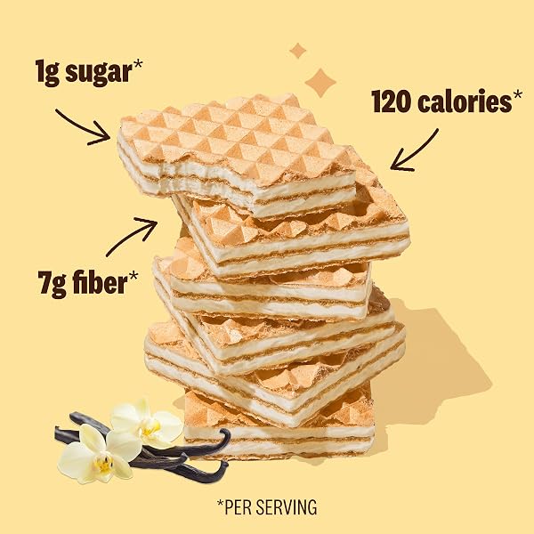 RIP VAN VANILLA KETO WAFER COOKIES, HEALTHY VEGAN SNACK, NON GMO, LOW CARB, LOW SUGAR (1G), LOW CALORIE, 16 COUNT