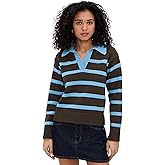 English Factory Women's Striped Collared Sweater