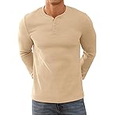 NITAGUT Men's Henley Shirts Long Sleeve Button T-Shirt Fashion Casual Pullover Shirt