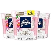 Glade Scented Candle, Angel Whispers, 1-Wick Candle, Air Freshener Infused with Essential Oils for Home Fragrance, 3 Count (P