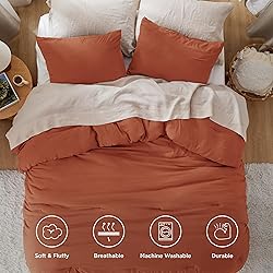 Bedsure King Size Comforter Set, Burnt Orange Soft