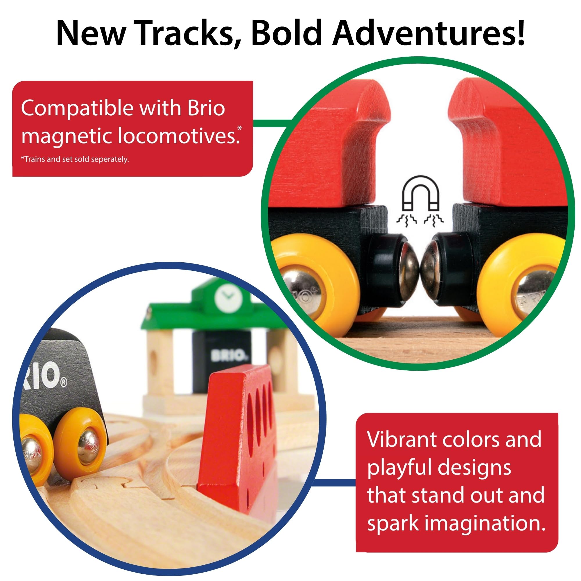 BRIO World Advanced Expansion Pack - 11-Piece Wooden Train Track - FSC-Certified - Compatible with All Railways - Includes Wooden Tracks & Switches for Interactive Railway Fun - Ages 3 & Up