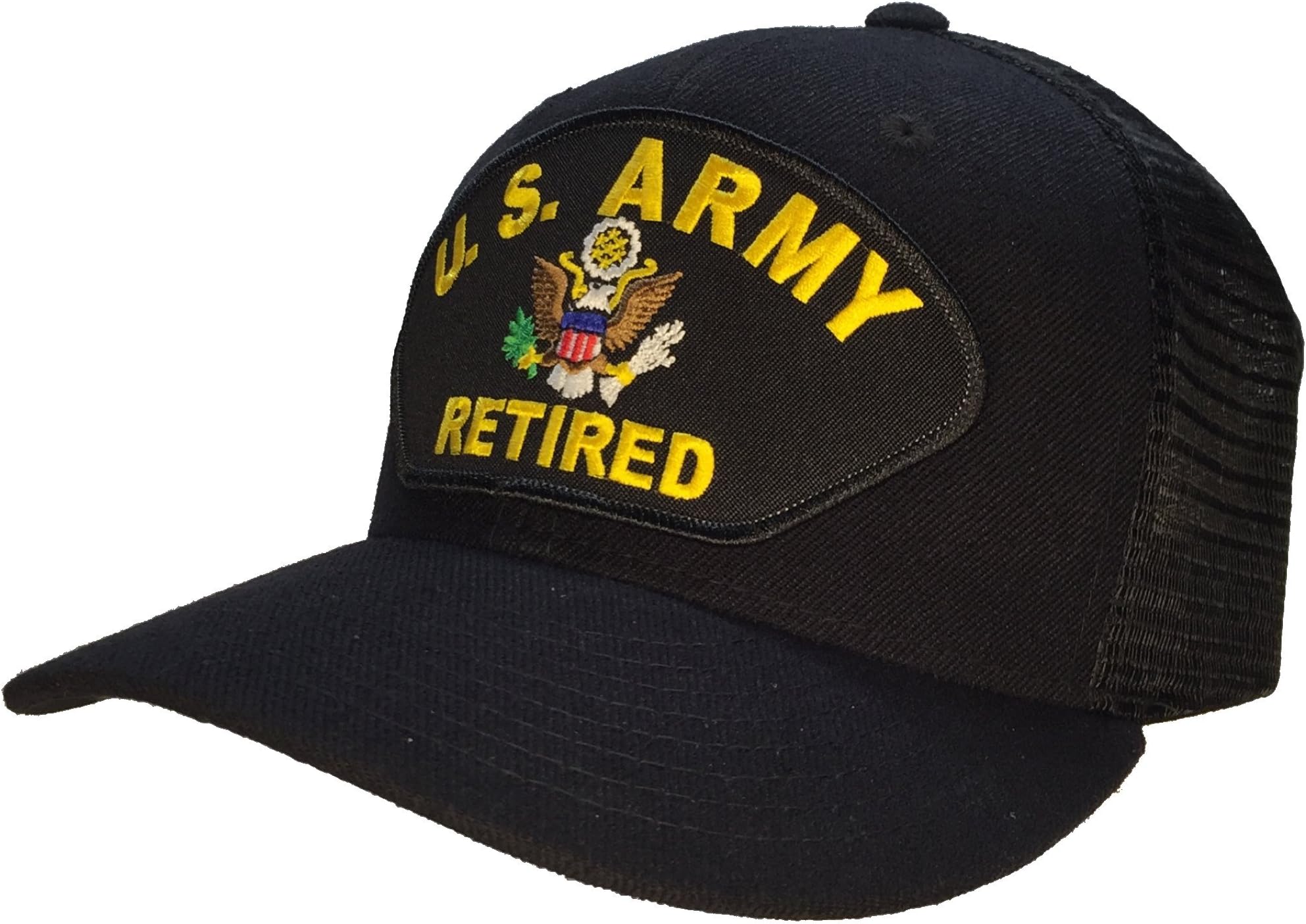 U.S. Army Retired Hat Black Trucker Ball Cap