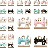 Topflier 40 PCS Sewing Machine Charms Gold Plated Enamel Pendants for DIY Jewelry Making