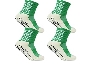 YUFREE SUN Mens Grip Soccer Socks Non Slip Grippy Sports Socks for Football Basketball Running 4 Pairs