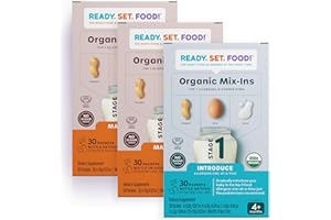READY, SET, FOOD! Stage 1 & 2 Mix-ins – Safe&Easy Early Allergen Introduction, Babies 4+ Months, Mix with Breastmilk, Formula & Baby Food, With 3 Top Allergens: Organic Peanuts, Milk & Eggs By Ready Set Food!(90 Days)