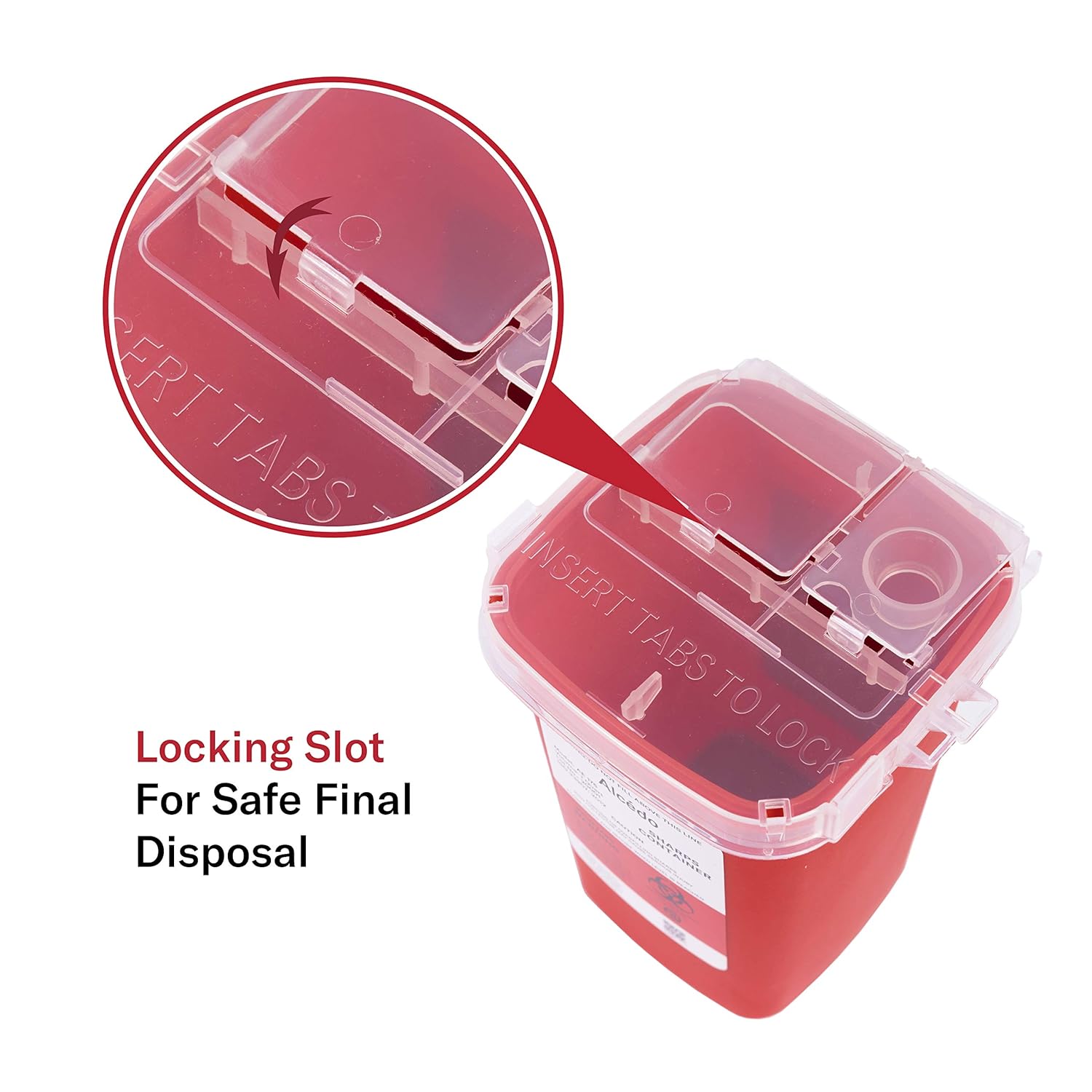 Alcedo Sharps Container for Home Use and Professional 1 Quart (3-Pack) | Biohazard Needle and Syringe Disposal | Small Portable Container for Travel: Industrial & Scientific