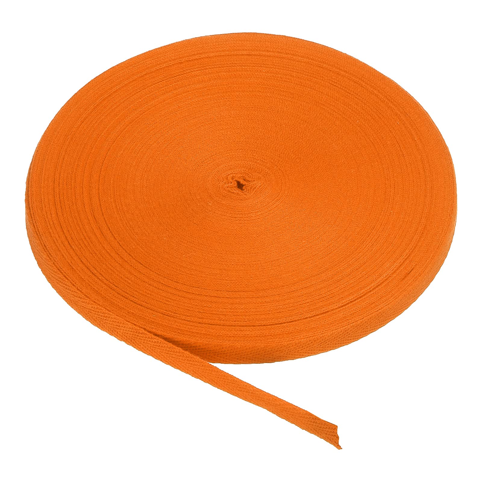 PATIKIL Cotton Twill Tape 10mm(3/8 Inch) 50 Yards Cotton Ribbon Bias Binding Tape Herringbone Webbing Trim for Sewing Gift Wrapping Craft DIY Orange - 45m