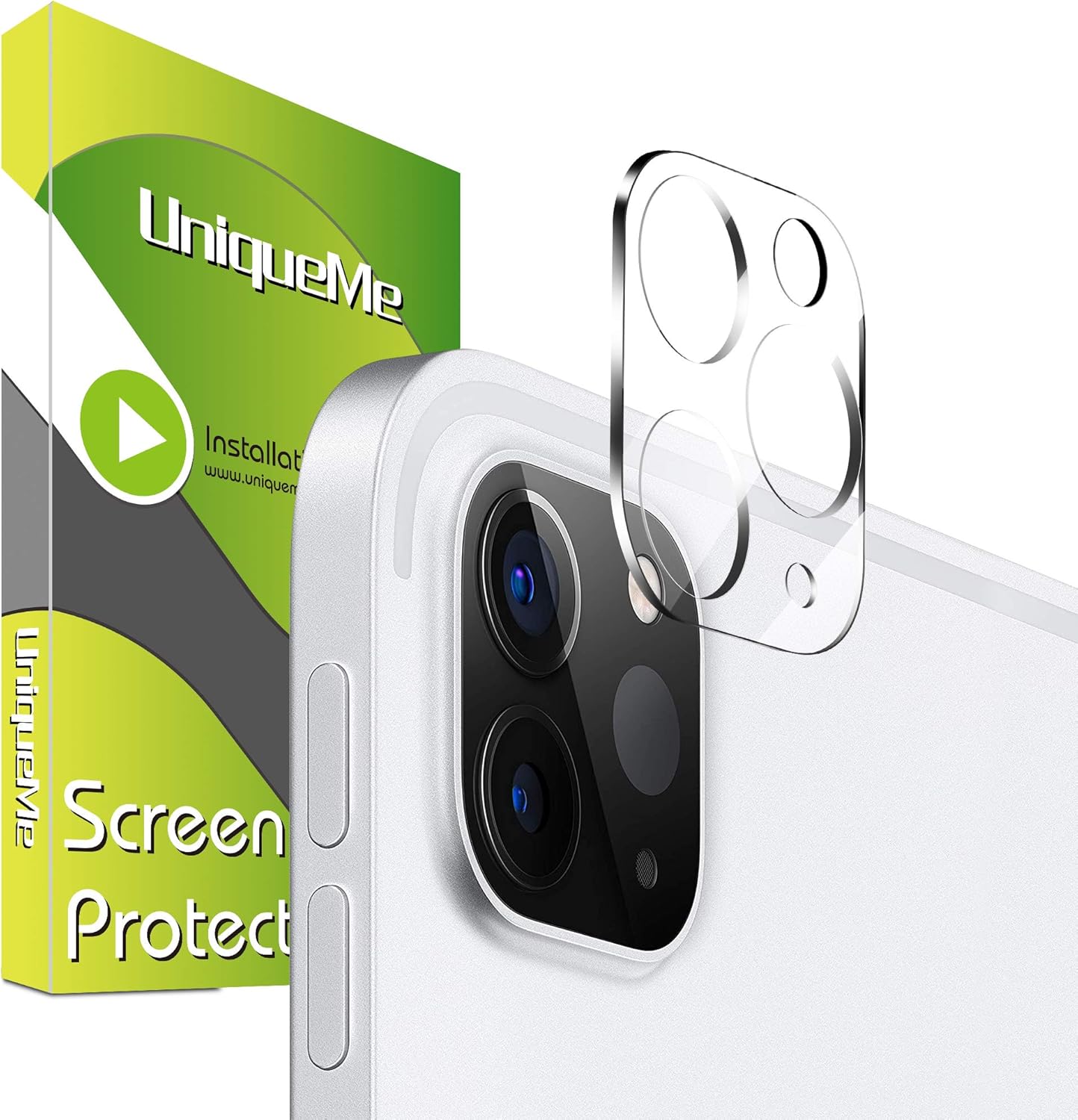 [ 1 Pack ]UniqueMe Camera Lens Protector for iPad Pro 12.9 (2020) Screen Protector Tempered Glass [Case-Friendly] Anti-Scratch Easy-Installation