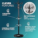 CASARIA Elegant Curved Coat Rack with Black Marble Base 14 Rotatable Hangers view 4