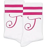 Women's Hot Pink Striped Socks - Birthday Gift, Ladies