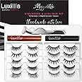 Luxillia Magnetic Eyelashes with Eyeliner 13 Piece Set, Most Natural Looking Magnetic Lashes Kit with Applicator, Best 8D, 3D Look, Reusable Fake Eye Lash, No Glue, Strongest Waterproof Liquid Liner