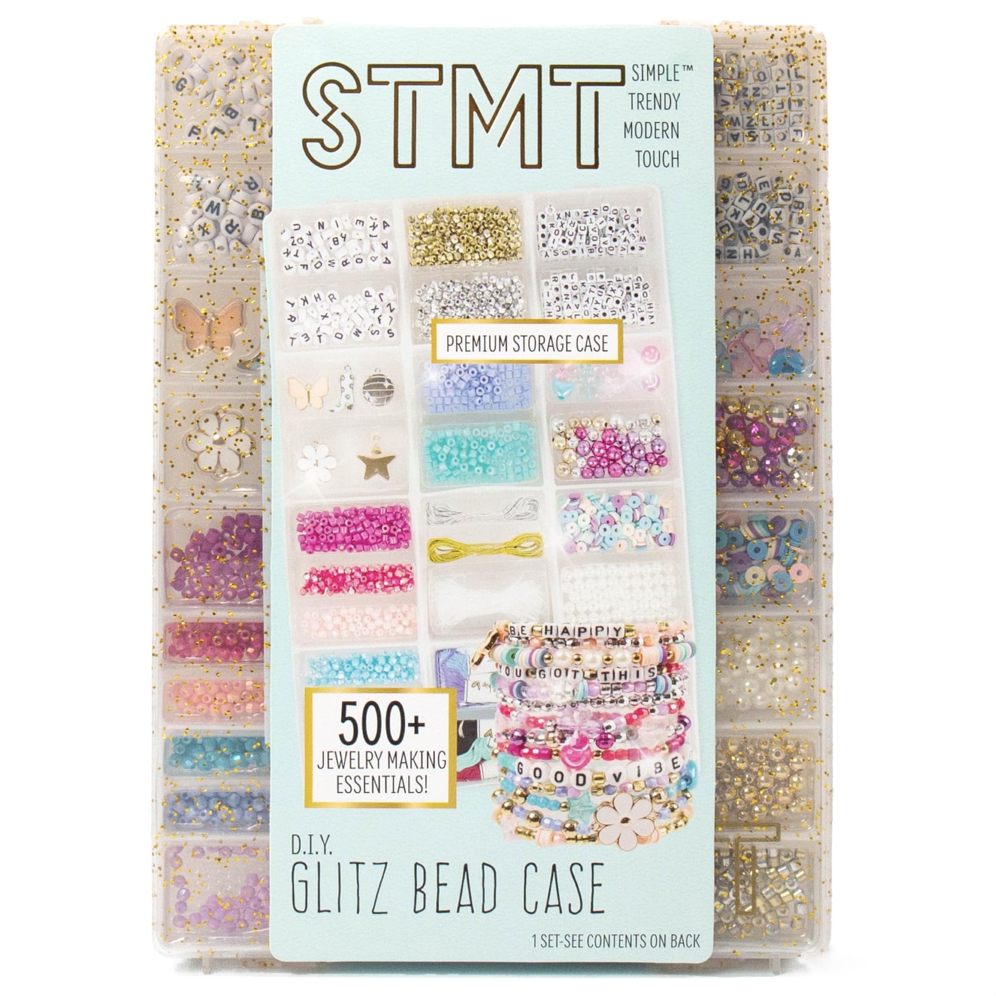 Photo 1 of STMT D.I.Y. Glitz Bead Case, Includes Over 500 Jewelry Making Supplies, Including Cute Beads for Jewelry Making, Bracelet Charms, Storage Case, Friendship Bracelet Kit, Teen Girl Gifts
