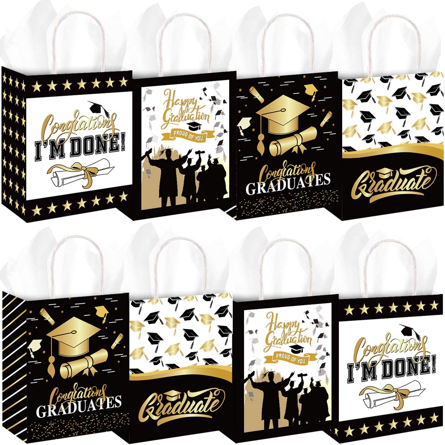 Amazon.com: Whaline 8 Pieces 2020 Graduation Gift Bags with White