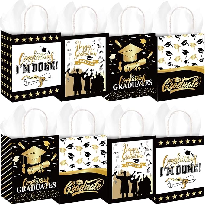 Amazon.com: Whaline 8 Pieces 2020 Graduation Gift Bags with White