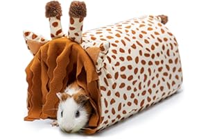 PAWNISAW Guinea Pig Hideout - Fleece Tunnel House Cage Accessories for Rat Hamster Hedgehog Chinchilla Small Animal - Playing Sleeping Hunting Resting Washable Tube Bedding Habitats