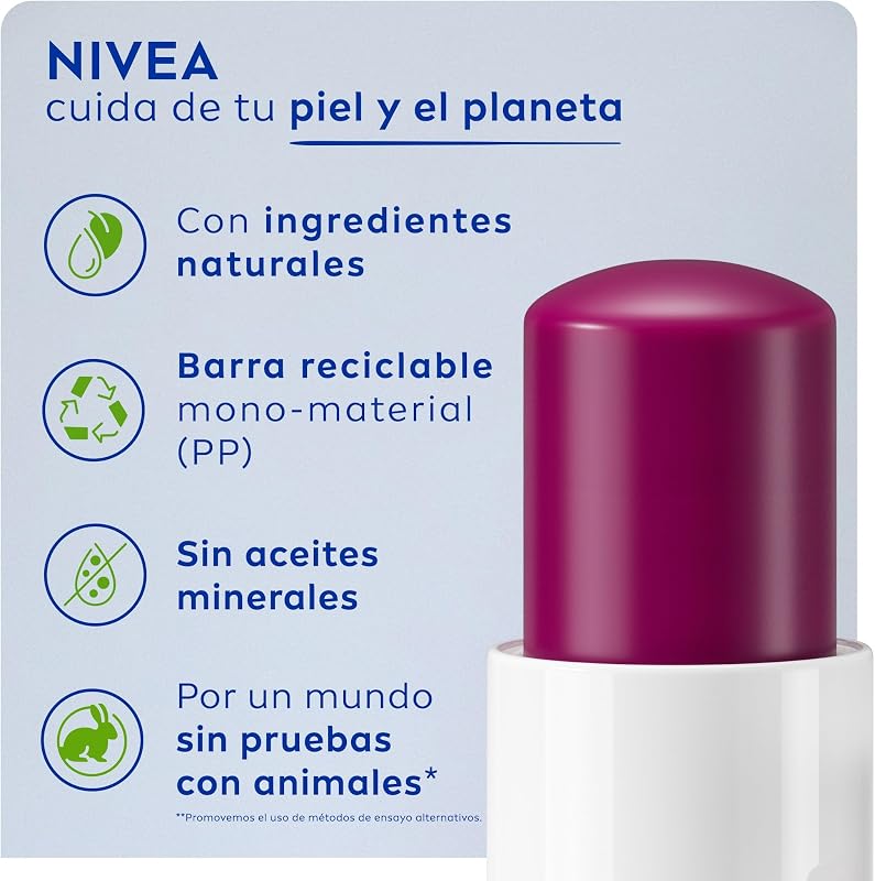 Blackberry Shine (1 x 4,8 g), cacao de labios con olor a frambuesa, bálsamo labial con color, bálsamo hidratante para unos labios bonitos, suaves y jugosos