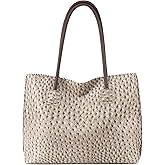 Milan Chiva Tote Bag for Women with Zipper Large Ostrich Vegan Leather Shoulder Purses and Handbags