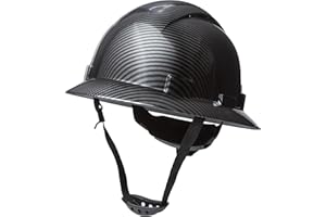 RIDGEROCK Hard Hat Construction OSHA Approved Vented Full Brim Safety Helmet Black Carbon Fiber Design Hard Hats, Cascos De Construccion Work Hardhat, 6 Point Ratcheting System | Meets ANSI Z89.1
