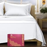 Mayfair Linen 1200 Series Split King Sheets Sets for Adjustable Bed, White | OEKO TEX Certified 100% Egyptian Cotton Sheets, Soft, Cooling, 17" Deep Pocket Luxury Hotel Bedding - Indulgence Collection