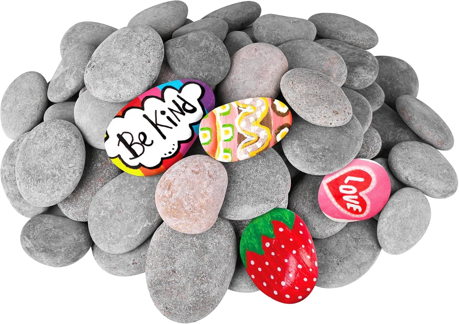 Paintings - River Rocks for Painting 100 Pcs Large 2-3 Inch Flat Smooth Painting Stones Craft Rock to Paint for Kids Crafts Painting Bulk