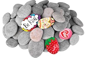 DOJOBKINB River Rocks for Painting 100 Pcs Large 2-3 Inch Flat Smooth Painting Stones Craft Rock to Paint for Kids Crafts Painting Bulk