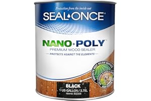 Seal-Once Nano+Poly Penetrating Wood Sealer with Polyurethane - Premium Waterproof Sealant -1 Gallon & Black