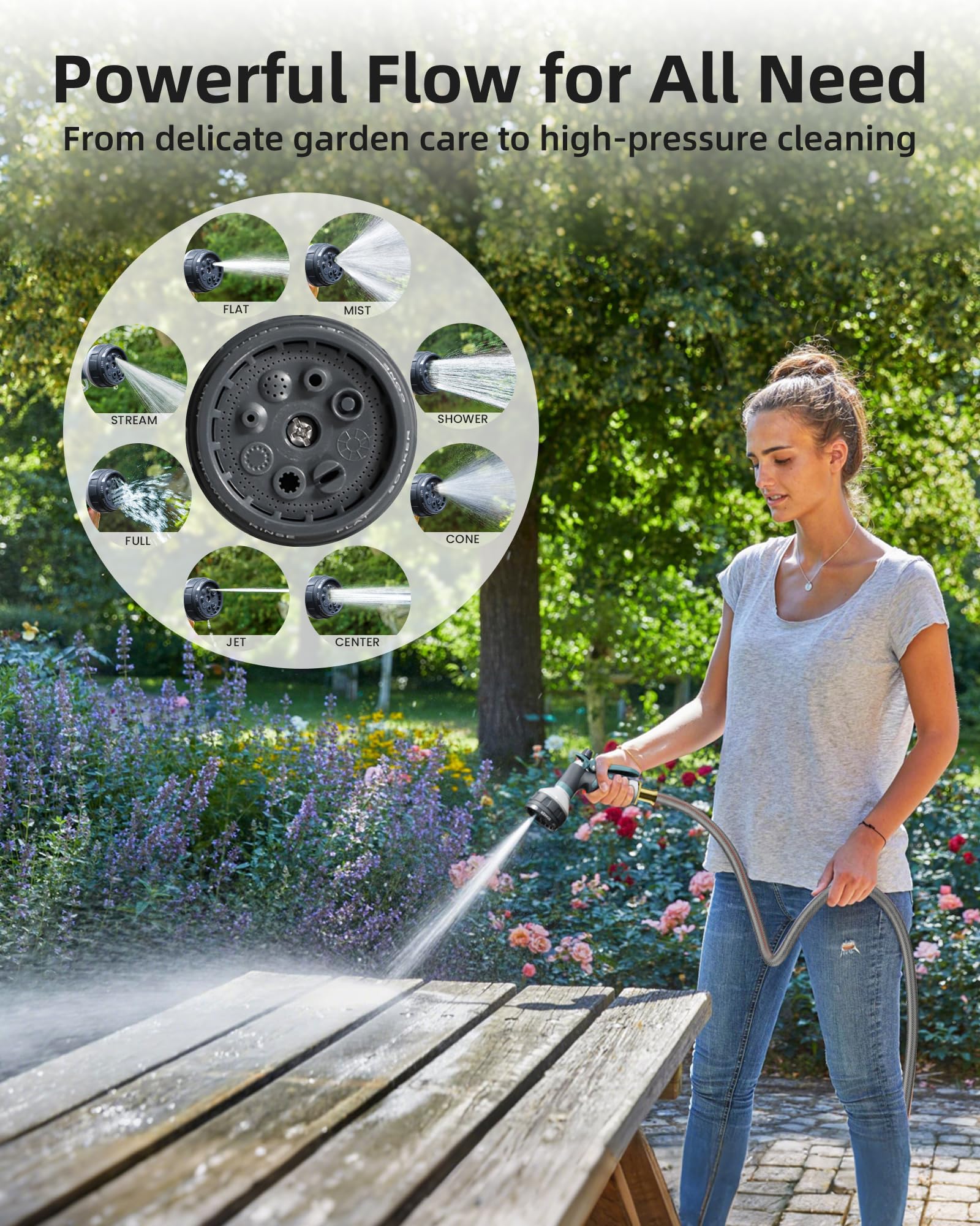 AYURA Retractable Garden Hose Reel 100 ft x 1/2 inch with Pro Metal Shaft, Heavy Duty Automatic Garden Hose Reels with Kink-Free Rewind and Lock at Any Length, Wall Mount Water Hose Reel for Outside