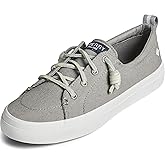 Sperry Womens Crest Vibe Linen Sneaker, Grey, 8