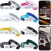 16 Pack Daily Wearable Bible Verse Scan Bracelets with NFC 8 Designs Inspirational Tap to Pray Bracelet Spiritual Quotes Religious Elastic Christian Wristband Gifts for Women Men Teens Birthday