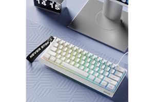 SEUNKWANG EWEADN F61 60% Wired Gaming Keyboard, RGB Backlit Membrane Gaming Keyboard with PBT Keycaps, Compact Design, Lanyar