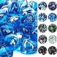 onlyfire 10-Pounds Fire Glass Diamonds for Propane Fire Pit, 1 Inch Reflective Firepit Glass Rocks Stones for Gas Fireplace and Fire Pit Table, Caribbean Blue Luster