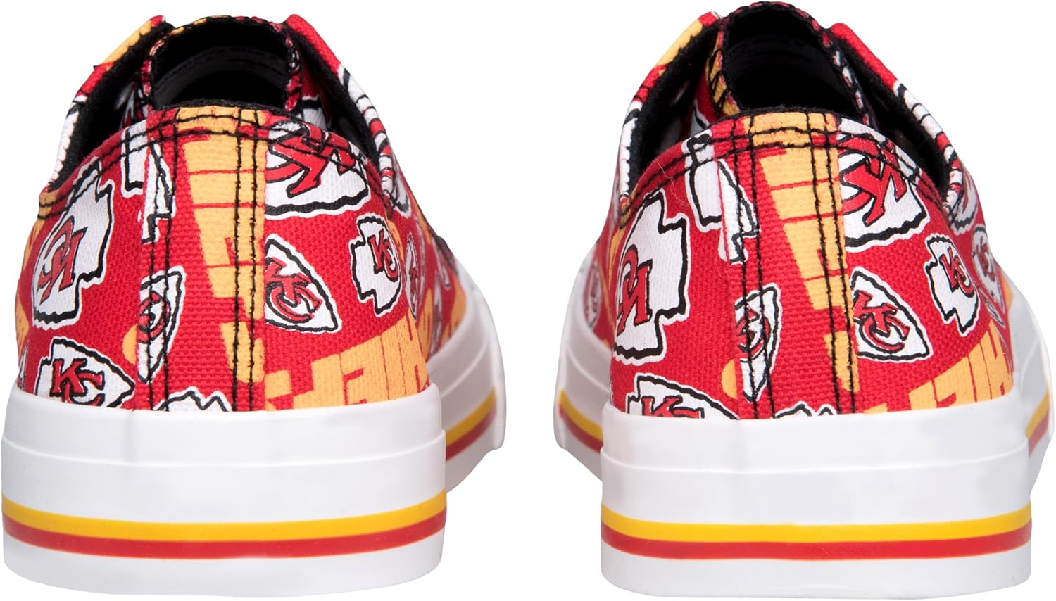 NFL Womens Low Top Repeat Print Canvas Shoe: Kansas City Chiefs, Medium : Clothing