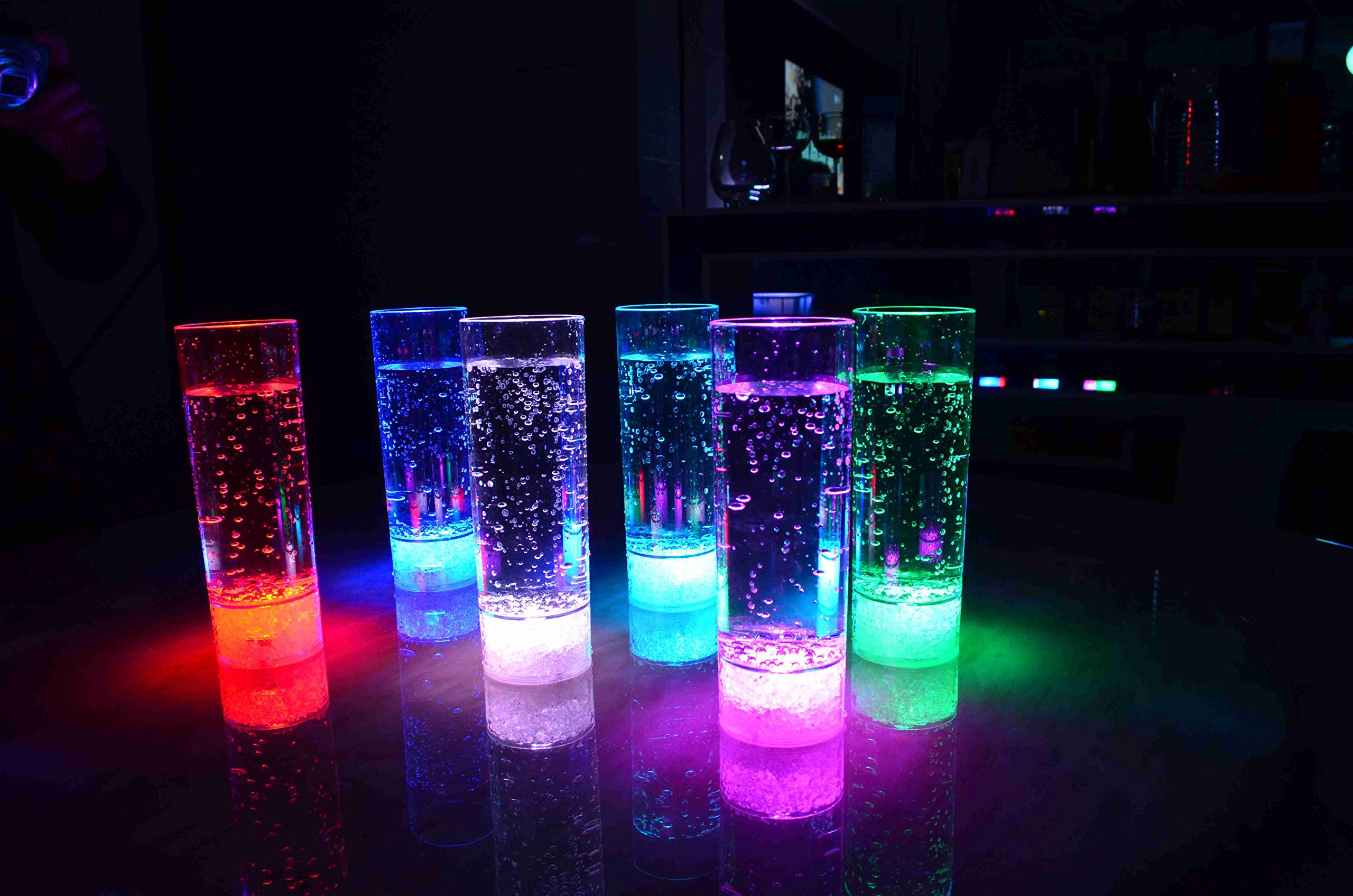 LED Long drink glass Birthday Party Wedding Plastic glass LED illuminated drinking glass party glass 400 ml long drink glasses from the brand PRECORN