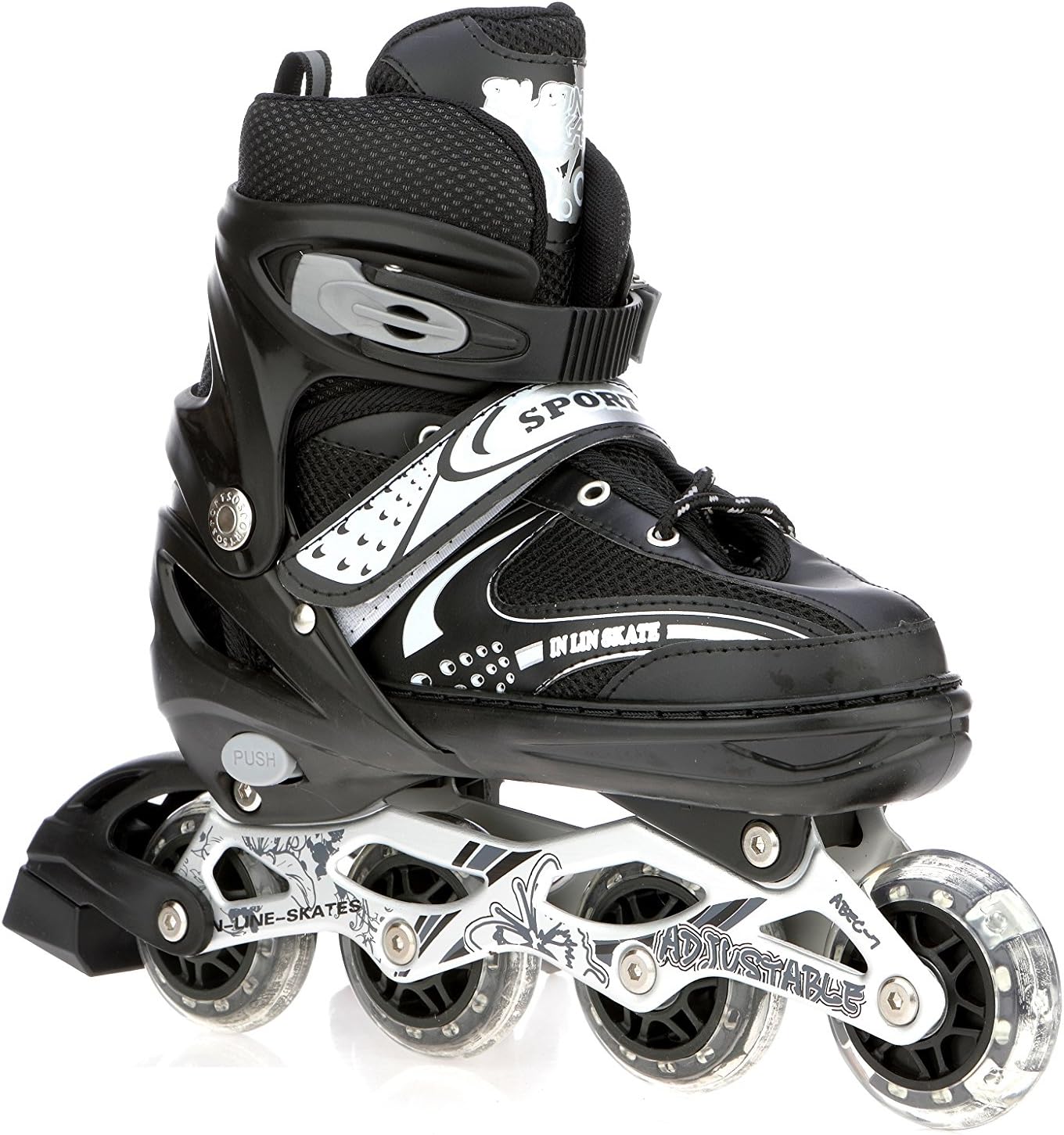 Veera 733 Adjustable Large Inline Skates, 70mm Wheels