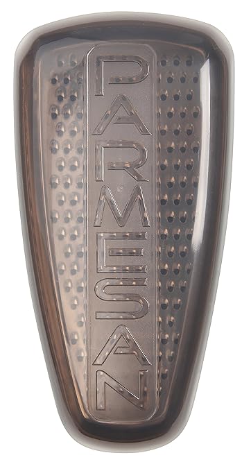 Fackelmann Parmesanreibe- und Frischebox, Parmesanhobel, Käsereibe mit Servier-Behälter (Farbe: Transparent/Grau), Menge: 1 S