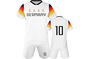 Qioov Soccer Jersey Kit Kids #7#10 National Team Boys Soccer Jersey/Shorts Football Shirt Set Girls Gift for Soccer Fans