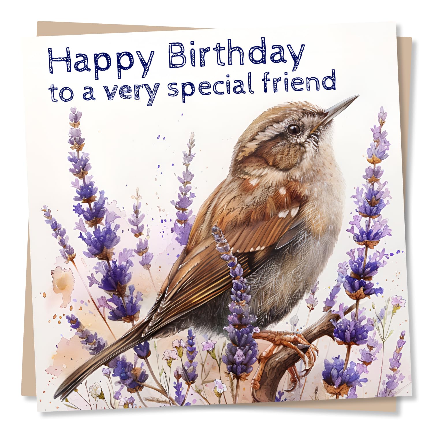 Photo 1 of Happy Birthday To A Very Special Friend - Bird in Lavender Design - Happy Birthday Card for a Best or Close Friend