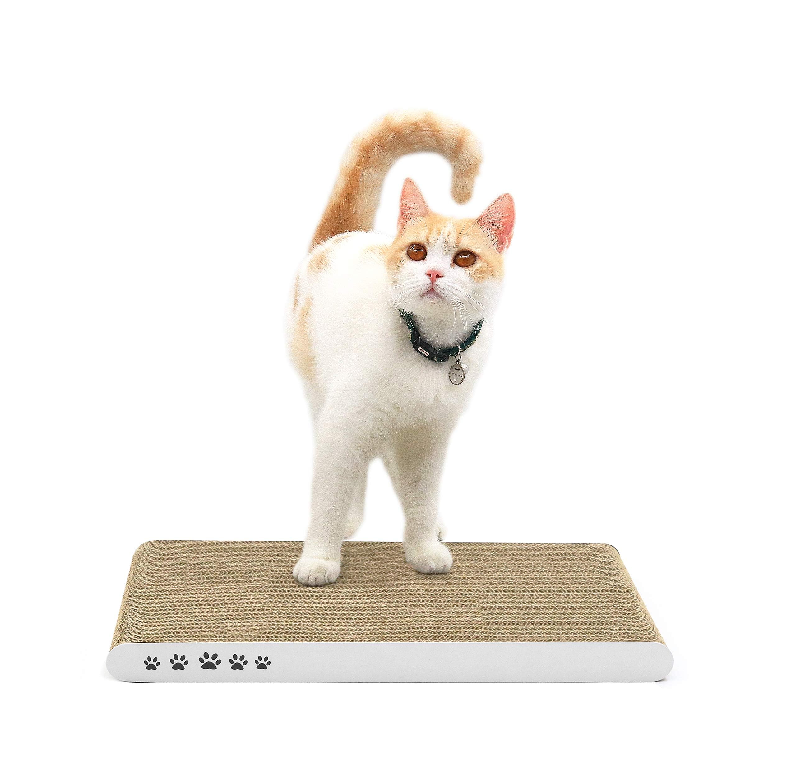 Cat Scratching Board, Durable Cardboard Scratcher for Indoor Cats, Heavy Duty, Double-Sided Usability, Recyclable, with Catnip