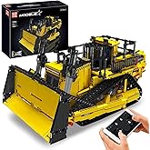Mould King Bulldozer Technik Building Set, App-Controlled 2.4G RC Bulldozer Truck Construction Vehicle Toys with Engines, DIY