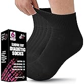 Diabetic Ankle Socks Mens Womens Non-Binding Socks Loose Fit 6 Pairs Debra Weitzner