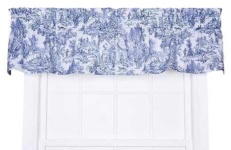 Buy Victoria Park Toile Tailored Valence Window Curtain Blue
