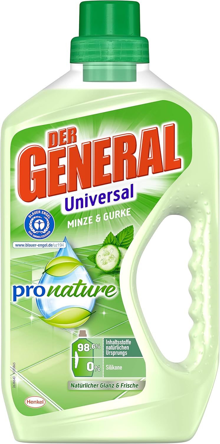 Der General Universal Pro Nature Minze und Gurke, Allzweckreiniger, 750ml, mit 98,6 Prozent naturbasierten Inhaltsstoffen