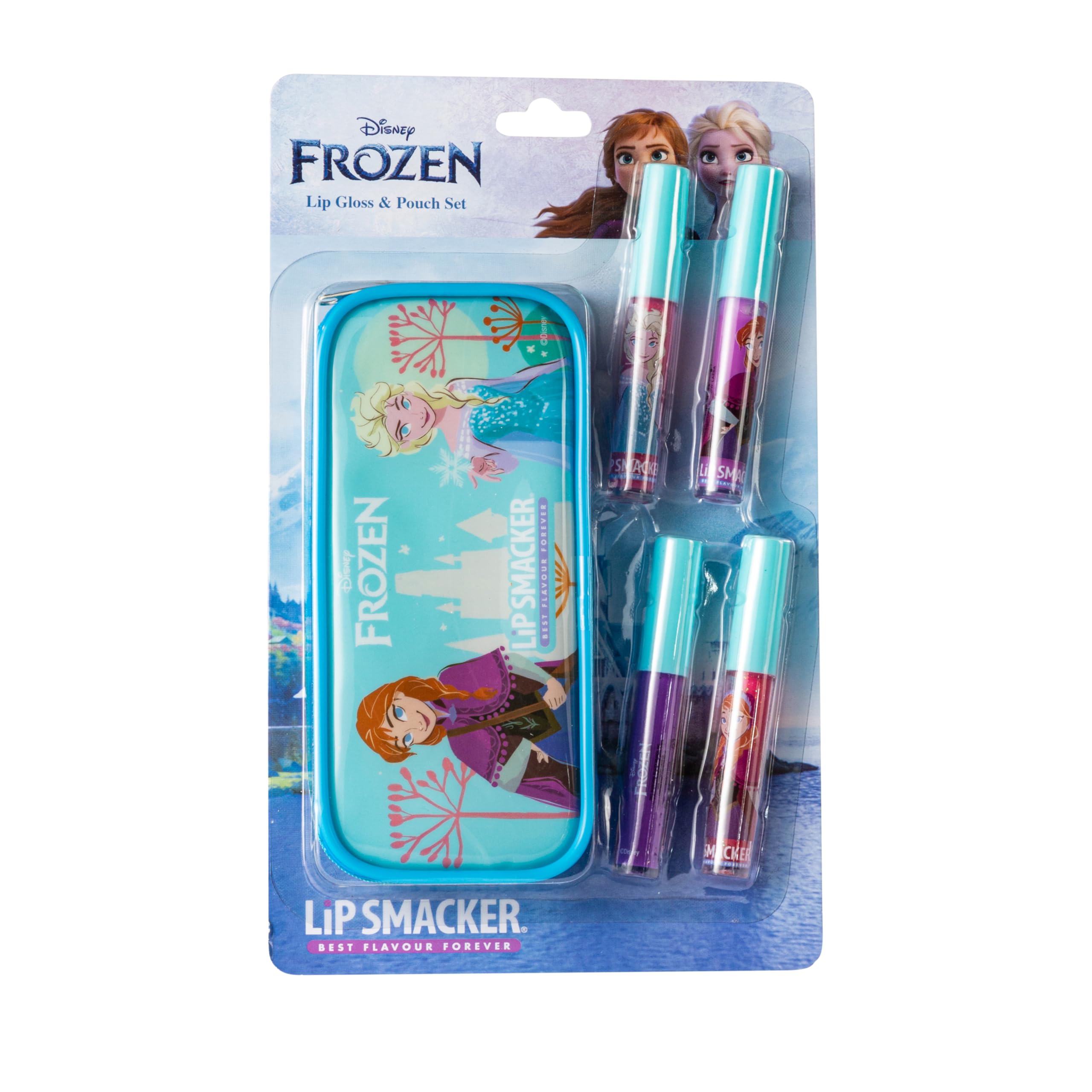Lip Smacker Frozen Lip Gloss Set, Colorful Frozen-Inspired Make-up Giftset for Kids Including 4 Shiny Lip Glosses and a Winter Wonderland Celebration Pouch for your Kids' Princess Look On-the-Go — image 1