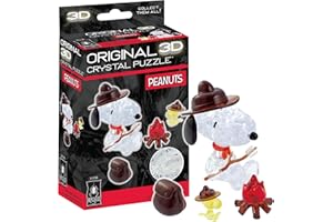 BePuzzled, Peanuts Snoopy Campfire Original 3D Crystal Puzzle, Perfect for Puzzlers Ages 12 and Up, Challenging to Complete and Beautiful to Display, Collect Them All
