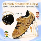 Hanani Boys Girls Football Boots FG/AG Kids Soccer Shoes Unisex Gold view 4